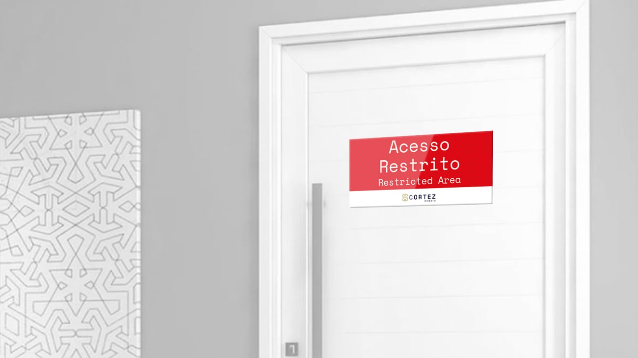 Cortez Câmbio Sinalização area restrita