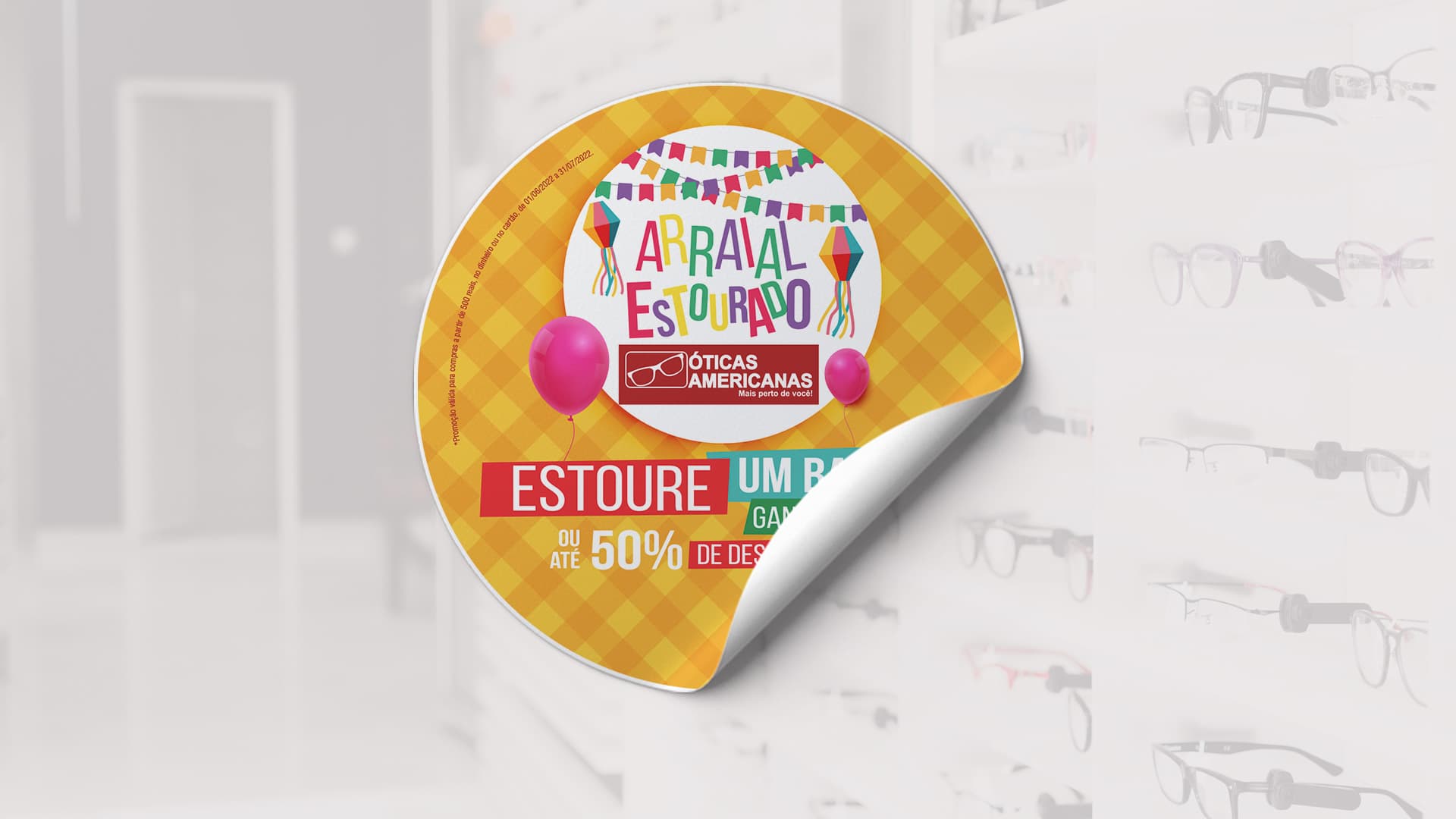 Adesivo Inauguração da Óticas Americanas em  Santarém