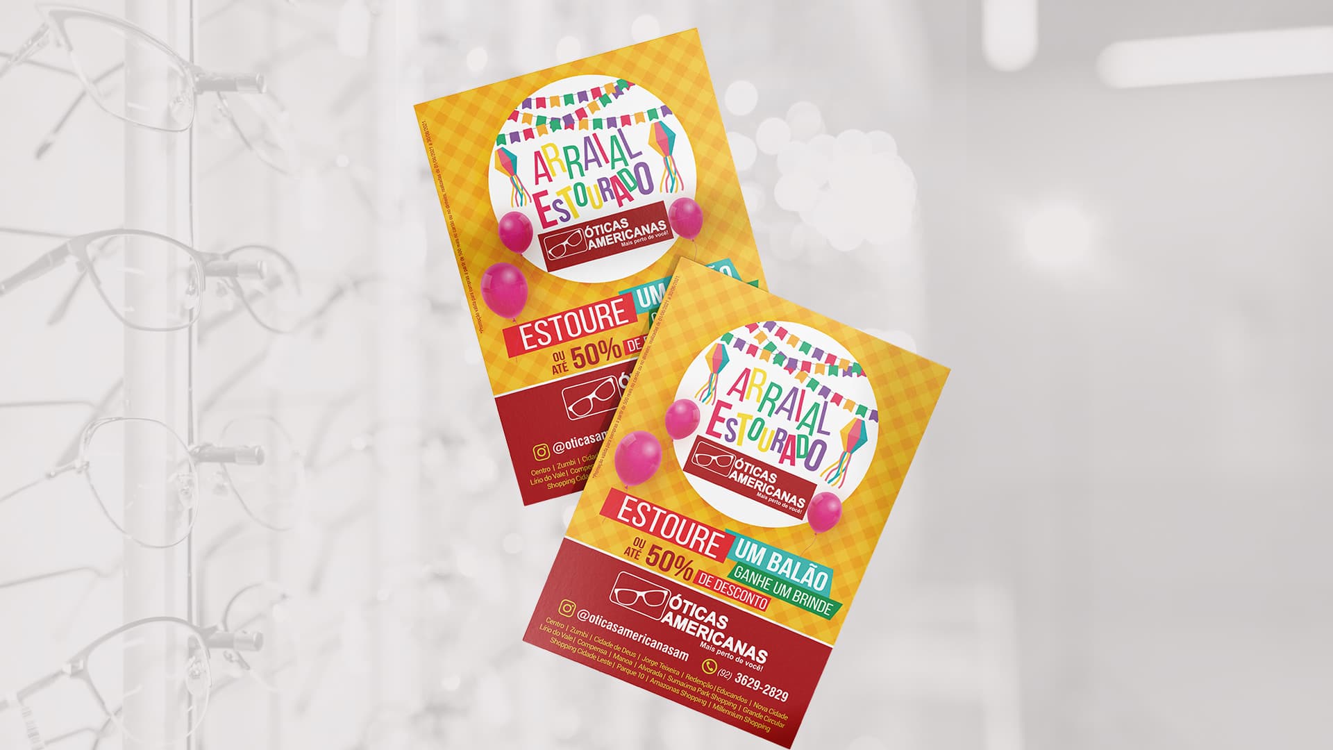 Panfletto Inauguração da Óticas Americanas em  Santarém